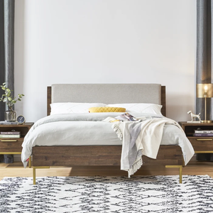 Muebles de lujo personalizados, muebles de dormitorio, cama Queen King Size, juegos de camas dobles de madera de roble Salado - Product Image 1