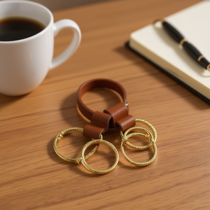 Anneau porte-clés Iln 35 mm en fer plaqué or pour porte-clés et reliure - Product Image 2