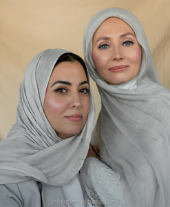 Leichter Premium <span class=keywords><strong>LO</strong></span>.LOVE Baumwoll-Modal Atmungsaktiver Vela Jersey Schal Weicher Spitzen-Ethnischer Hijab für Muslimische Frauen für Alle Jahreszeiten - Product Image 4