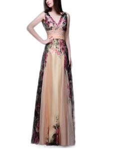 Robe de soirée en mousseline de soie pour femmes, jupe longue, motifs floraux, à la mode, nouvelle collection, été, <span class=keywords><strong>2022</strong></span> - Product Image 4