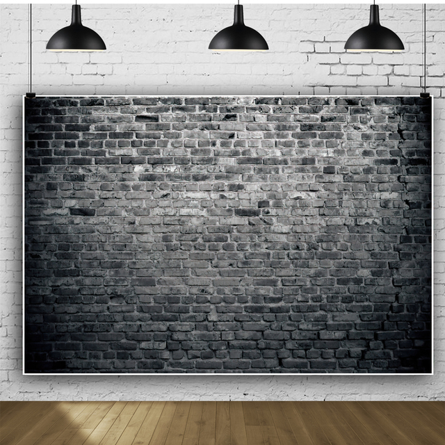 Black Brick Wall Backdrop Vintage Theme Stone Brick Background Birthday Party Decoration Photo Booth Studio Props