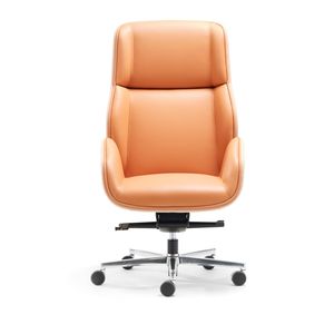 Silla de Oficina Ejecutiva Ergonómica Reclinable Ajustable de Diseño Moderno Suoni, Respaldo Alto de Cuero con Base de Aluminio - Product Image 1