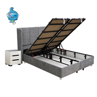 Lit de repos de luxe en bois européen rembourré et réglable, taille King ou Queen, avec rangement, idéal pour appartement