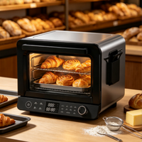 Four à friture numérique en acier inoxydable avec porte vitrée transparente, contrôle facile, chauffe rapide, multifonction, four de comptoir