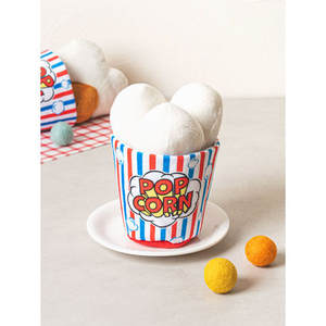 Juguete para mascotas en forma de palomitas de maíz con función de dentición chirriante, masticable relleno para cachorros, disponible en tamaños pequeños y grandes, Limpieza de dientes - Product Image 1