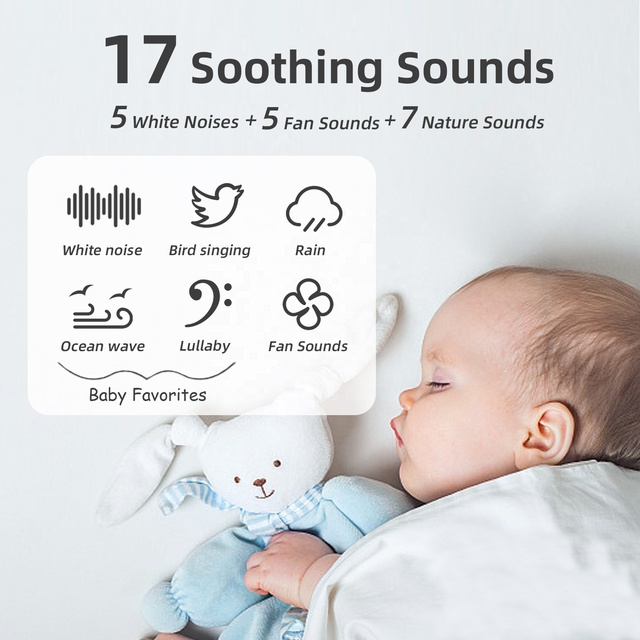 HiFiD HFD-W17 Sweet Dreams Portable Sleep Aid Pink Noise Soothing Sounds Night Light Portable Baby Sound Machine