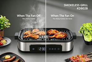 Mini barbecue électrique multifonction sans fumée pour intérieur, <span class=keywords><strong>grill</strong></span> et plancha électriques <span class=keywords><strong>avec</strong></span> <span class=keywords><strong>bac</strong></span> à <span class=keywords><strong>eau</strong></span> - Product Image 5