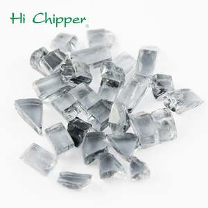 Copeaux de verre trempé <span class=keywords><strong>vert</strong></span> 1/2'' réfléchissants, blocs plats solides pour foyer extérieur, usage décoratif moderne - Product Image 5