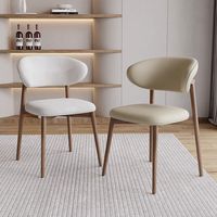 Chaise de salle à manger moderne minimaliste en bois avec dossier rembourré, chaise d'appoint de luxe léger, mobilier en noyer et chêne pour la maison, l'hôtel et le restaurant