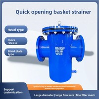 Filtre à panier relevable manuel à ouverture rapide, de type annulaire et d'angle, pour conduite d'évacuation verticale droite, pour applications eau et huile
