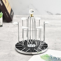 Présentoir rotatif multifonctionnel pour tasses, support de comptoir pour verres avec décor en forme de feuille