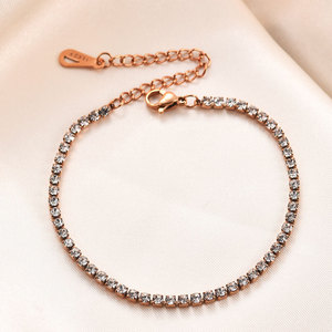 Bracelet en acier inoxydable incrusté de zircon de style européen pour femmes, bijoux cadeau - Product Image 3