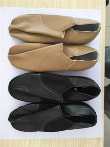 Zapatos de baile de Jazz para niñas, niños y mujeres, color negro, piel de <span class=keywords><strong>vaca</strong></span> bronceada, de alta calidad, venta al por mayor - Product Image 2