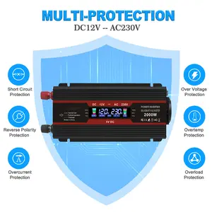 Invert OEM ODM Service Customizable 800W 2000W 12V DC To 230V AC Modified Sine Wave Digital Power Inverter