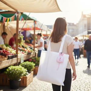 Borsa Pieghevole Ecologica a Forma di Coniglio per la Spesa, Personalizzabile con Logo, Realizzata in Nylon e Poliestere Resistente per Uso Quotidiano e Pubblicitario - Product Image 3
