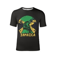 T-shirt à manches courtes au design jamaïcain unique, décontracté d'été, col rond doux pour hommes, vente en gros, vêtements en polyester confortables