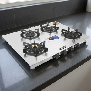 4 Burner LPG Gas Cooktop with Auto Ignition Stainless Steel Surface for Hotel & Household Use - Product Image 3