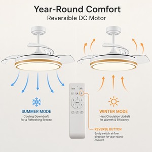 LED <b>Ceiling</b> <b>Fan</b> Light Factory Price Indoor Decorative Living Room Bedroom 42inch 6 Speed 3CCT <b>Remote</b> <b>Control</b> Retractable - Product Image 3