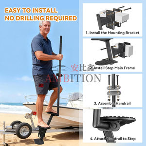 درجات قوارب AMBITION شديدة التحمل غير قابلة للانزلاق مع درابزين طويل، عالمية الاستخدام (3 درجات) - Product Image 6