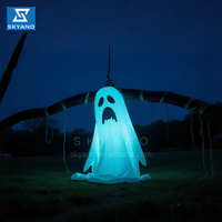 Fantômes gonflables d'Halloween avec décorations de citrouilles Fantôme gonflable mignon Décoration de fête à lumière LED d'Halloween