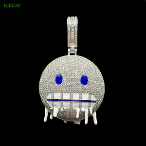 Mode Hip Hop 925 Argent <span class=keywords><strong>Namel</strong></span> Pendentif Collier Ice Out Diamant VVS Tissé Moissanite Pendentif Pour Hommes Et Femmes - Product Image 1
