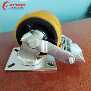 Roulettes industrielles <span class=keywords><strong>Super</strong></span> lourdes de 6 pouces, roue pivotante en aluminium et polyuréthane résistant aux chocs - Product Image 5