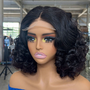 Perruque Lace Front en Cheveux Humains SDD 12 pouces, Haute Densité 300%, Vietnamienne Afro-Américaine, la Plus Réaliste, Ondulée <span class=keywords><strong>Aaliyah</strong></span> Volumineuse et Dégradée - Product Image 1
