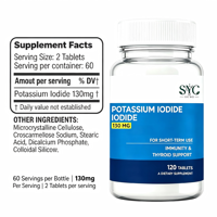 Complément d'iodure de potassium en marque blanche OEM – Comprimés pour le bien-être de la thyroïde pour adultes – Soutien quotidien naturel en iode – 120 unités