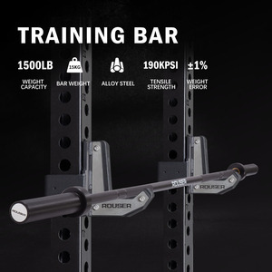 Barra de Pesas de Entrenamiento ROUSER con Logotipo Personalizado, 15 kg, de Acero Aleado con Zinc Negro, 1500 lb, con 4 Rodamientos de Agujas para Gimnasio y Fitness - Product Image 2