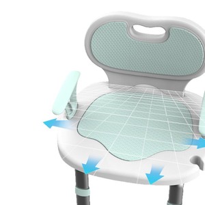 Thickened Aluminum Shower Chair 360 Degree Swivel Non Slip <b>Bath</b> <b>Seat</b> For Toilet And Bathroom Use - Product Image 4
