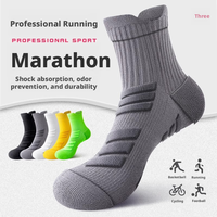 Chaussettes de course Marathon en gros d'usine, logo personnalisé, hommes femmes, compression, amorti, séchage rapide, bas en coton rayé