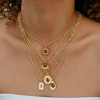 Ensemble de colliers superposés Maillard avec pendentif, chaîne de clavicule, collier pull, bijoux minimalistes au design de niche pour femmes, vente en gros