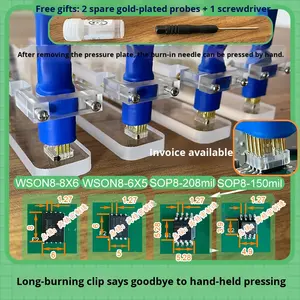 Sonda de pasador de resorte de escritura de lectura de programación de Chip SMD manos libres para SOP8 WSON con bloque de Clip de resorte - Product Image 1