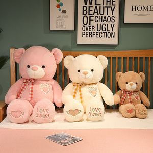 Nuovo Grande Orsacchiotto con Fiocco, Orso Gigante di Peluche Morbido con Cuore, Giocattolo per San Valentino, Formato Grande - Product Image 6