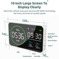 4 en 1 WIFI Smart Air Quality Detector Indoor PM2.5 Monitor Digital Temperature CO2 Humidity Tester 10 Inch Time Alarm Clock