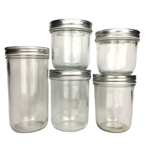 Wholesale 8oz 10oz 12oz 16oz 22oz Round <strong>Wide</strong> <strong>Mouth</strong> Glass <strong>Mason</strong> <strong>Jar</strong> for with Screw Lid - Product Image 1