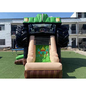 รถบรรทุกมอนสเตอร์ทรงปราสาทเป่าลมสำหรับเด็กใช้ในเชิงพาณิชย์และบ้านเด้งพร้อมกับสไลเดอร์สูบลมสำหรับงานเลี้ยง - Product Image 6