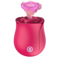 Vibrateur de téton double usage en forme de rose, 2-en-1, pour stimulation par succion et stimulation par frappe, pour femmes, jouet sexuel pour adultes, grande taille