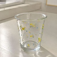 Gobelet à café en verre durable avec logo personnalisé, design floral, 350 ml, pour le bureau et la maison
