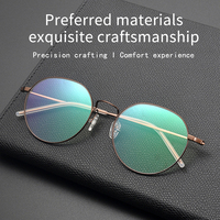 Monturas Ópticas Ovaladas de Titanio con Aro Completo, Ligeras, con Patrón Geométrico, Lentes para Lectura, Unisex, Estilo Ejecutivo