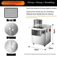 Machine à découper les légumes professionnelle en acier inoxydable, cadre épaissi, disque remplaçable, coupe 3-en-1, alimentation automatique 110/220V, pour hôtels