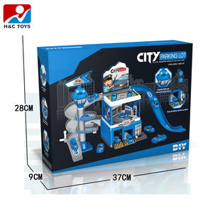 Aparcamiento de coches de policía de montaje DIY con juego de mapas juguetes edificio de estacionamiento de plástico con luces para niños - Product Image 4