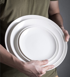 Grosir Pabrik Set Perlengkapan Makan Piring Keramik Putih Bulat Porselen 7-16 Inch Dijual Per Ton - Product Image 4