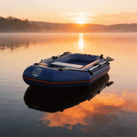 Radeau gonflable léger et durable à une place, bateau de sauvetage d'urgence épaissi et pliable, bateau de sport stable pour la dérive, yacht rigide