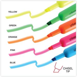 Juego de Marcadores Fluorescentes Universal 08860, Colores Fluorescentes, Paquete de 5, Punta Plana para Uso Escolar, Marcador de Escritorio - Product Image 6