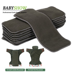 Super Absorbant Rester Au Sec 5 Couches Élastique Bambou Charbon de Carbone Inserts pour Couches Couches Booster Inserts en Bambou Réutilisables - Product Image 1