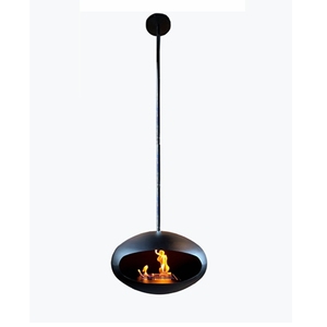 Cheminée suspendue de luxe au bioéthanol, montage au plafond, foyer à feu véritable, chauffage éco-responsable pour hall d'hôtel - Product Image 4