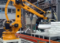 Machine d'emballage robotisée électrique industrielle automatique pour le déchargement de matériaux granulaires en poudre, emballage sous film, matériaux plastiques/bois