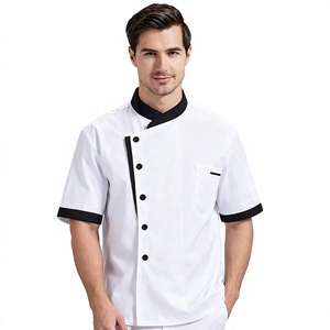 Pantalones de Chef Unisex al por Mayor, Diseño en Contraste Blanco y Negro, Manga Corta, Uniforme Profesional de Cocina, 100% Algodón, para Restaurante y Bar - Product Image 3