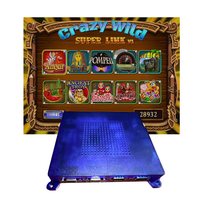 Placa de circuito multijuego con ranura para monedas en inglés, versión original Crazy Wild Super Link V1 HD, pantalla dual, reproducción automática